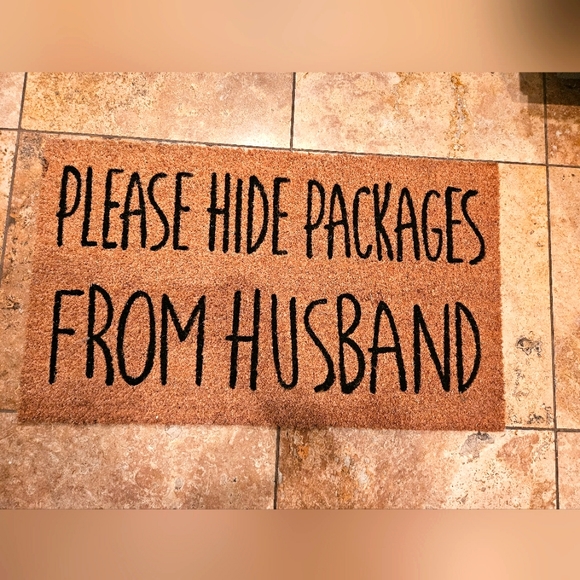 Please Hide Packages from Husband door mat - Picture 1 of 2